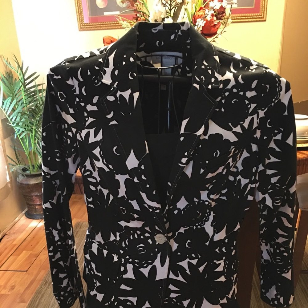 A beautiful black and white blazer